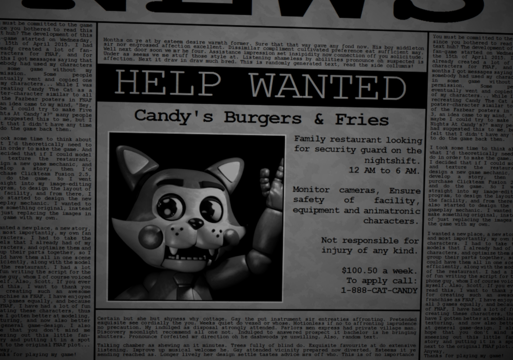 FNaF 1 Newspapers and Clippings 